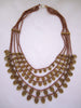 Naga India Necklace 5 Tier Multi Beaded Brass or Silver Coated