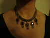 Vintage Necklace Victorian Dangling Red Glass Bib