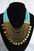 Naga India Necklace, "Elegant Tribal" Drapy Brass + Glass Beads- Many Colors!