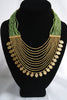 Naga India Necklace, "Elegant Tribal" Drapy Brass + Glass Beads- Many Colors!