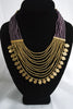 Naga India Necklace, "Elegant Tribal" Drapy Brass + Glass Beads- Many Colors!