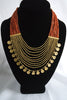 Naga India Necklace, "Elegant Tribal" Drapy Brass + Glass Beads- Many Colors!