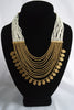 Naga India Necklace, "Elegant Tribal" Drapy Brass + Glass Beads- Many Colors!