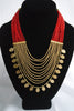Naga India Necklace, "Elegant Tribal" Drapy Brass + Glass Beads- Many Colors!