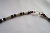 Naga India Necklace 2 Tier "Clover + Anchor" Bead Brass or Silver w/ Black Glass Beads