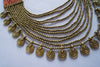 Naga India Necklace, "Elegant Tribal" Drapy Brass + Glass Beads- Many Colors!