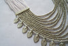 Naga India Necklace, "Elegant Tribal" Drapy Brass + Glass Beads- Many Colors!