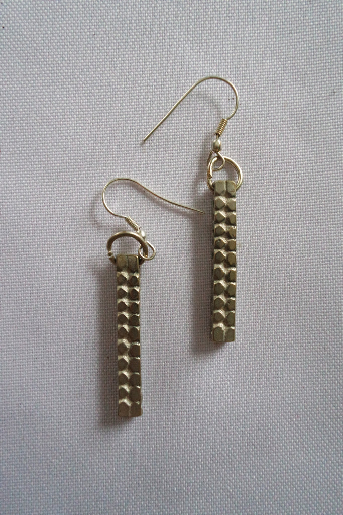 Naga India Earrings " Bar" Brass or Silvercoated