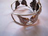 Estate Sterling Bracelet Cuff, Stamped Flower