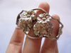 Estate Sterling Bracelet Cuff, Stamped Flower