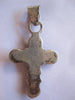 Vintage Pendant, Mexican Turquoise Coral Sterling Silver Cross